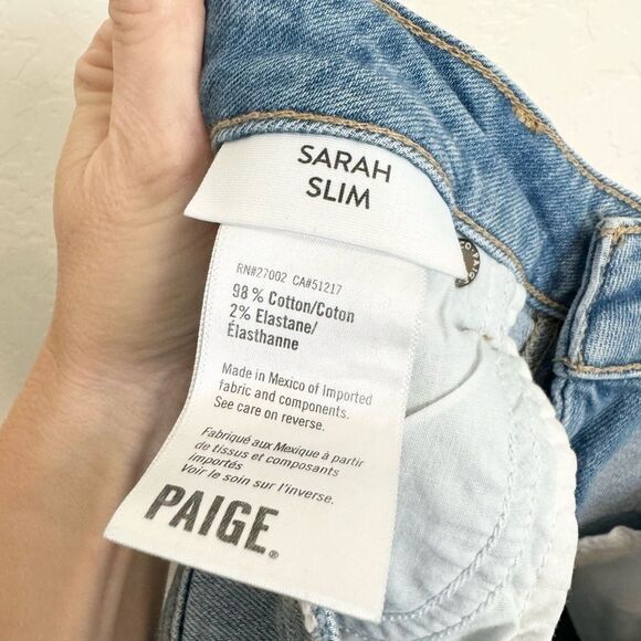 Paige Sarah Slim Jeans Starstruck Destructed Size 28 - Picture 8 of 12